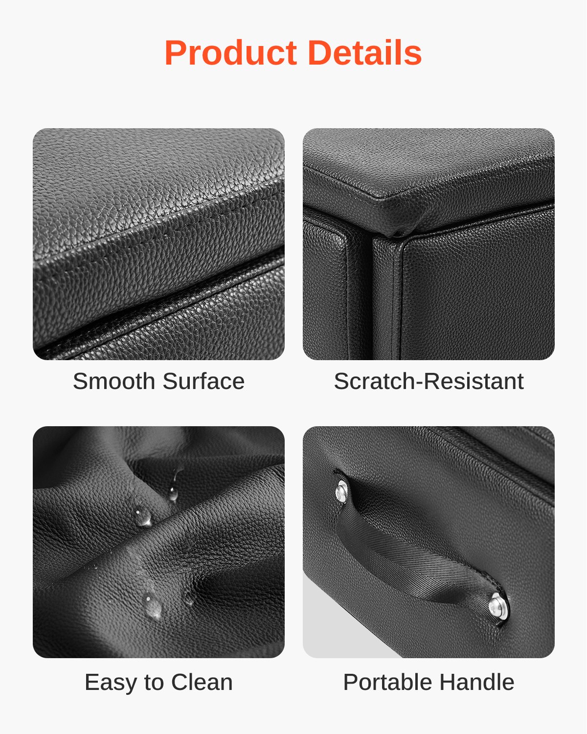 VEVOR Pilates Box for Reformer, 25x17x9 In Pilates Reformers Sitting Box for Exercises, Premium PU and Wood Pilates Equipment Accessory, Improve Strength, Balance, Range of Motion Home Gym, Black