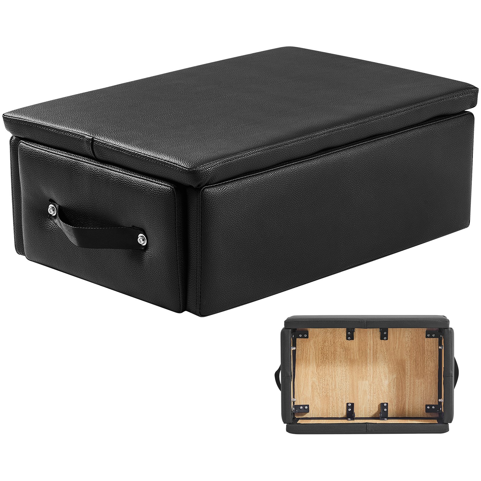 VEVOR Pilates Box for Reformer, 25x17x9 In Pilates Reformers Sitting Box for Exercises, Premium PU and Wood Pilates Equipment Accessory, Improve Strength, Balance, Range of Motion Home Gym, Black