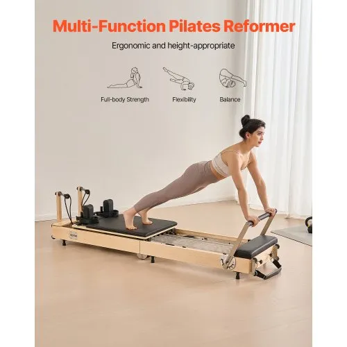thumbnail image 2 of Foldable Pilates Reformer Machine For Home – Gray Metal Frame, 77.5" Length 2 of 5