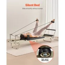 VEVOR Foldable Pilates Reformer Pilates Machine Home Gym Workout Equipment