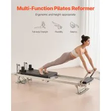 VEVOR Foldable Pilates Reformer Pilates Machine Home Gym Workout Equipment
