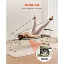 VEVOR Foldable Pilates Reformer Pilates Machine Home Gym Workout Equipment