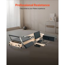 VEVOR Foldable Pilates Reformer Wooden Pilates Machine Home Gym Equipment