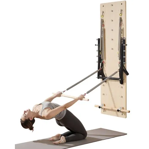 VEVOR Wall Mounted Pilates Reformer Machine, Maple Wood Pilates