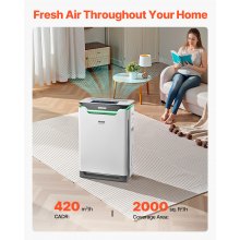 Air Purifier 2000 ft²/h True HEPA 13 Filter Air Cleaner for Home Large Room