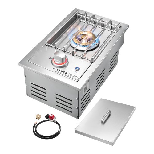 VEVOR Single Grilling Side Burner for Outdoor 17,000BTU Propane & Natural Gas