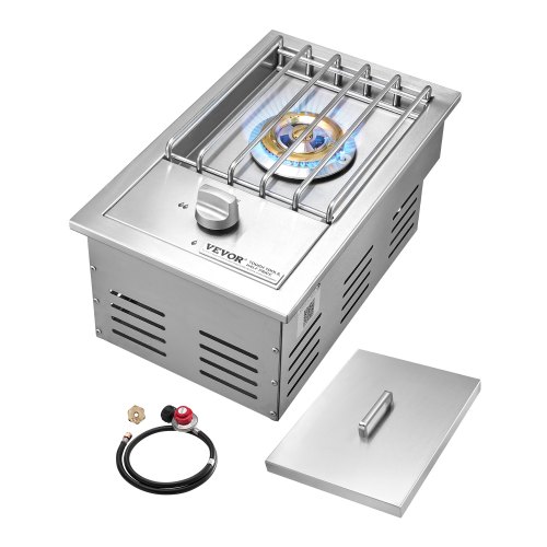 VEVOR Single Grilling Side Burner for Outdoor 15,000BTU Propane & Natural Gas