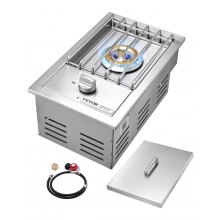VEVOR Single Grilling Side Burner for Outdoor 15,000BTU Propane & Natural Gas