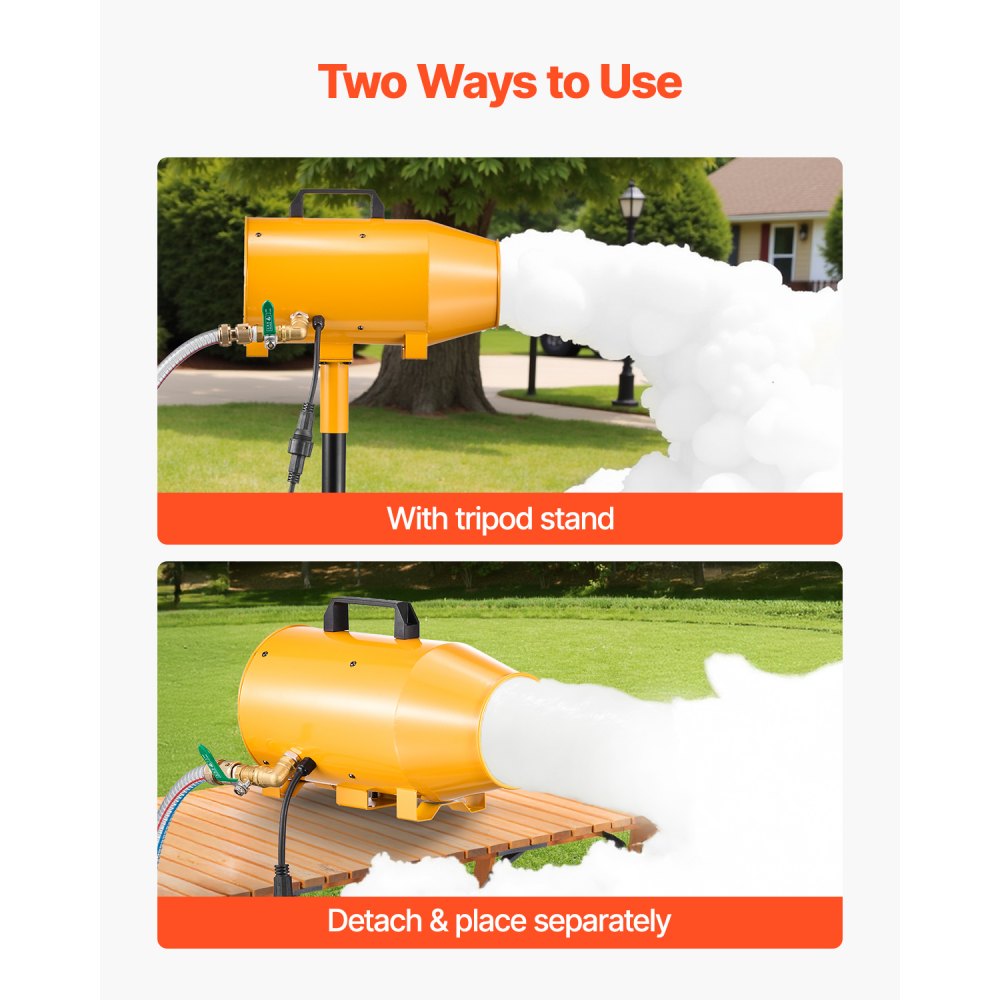 VEVOR Foam Machine, Adjustable Angle Control Foam Cannon Party Machine, Bubble Cannon with Fan & Triangular Structure, Dense Foams Maker for Backyard, Celebrations & Party, Continuous Foams Output