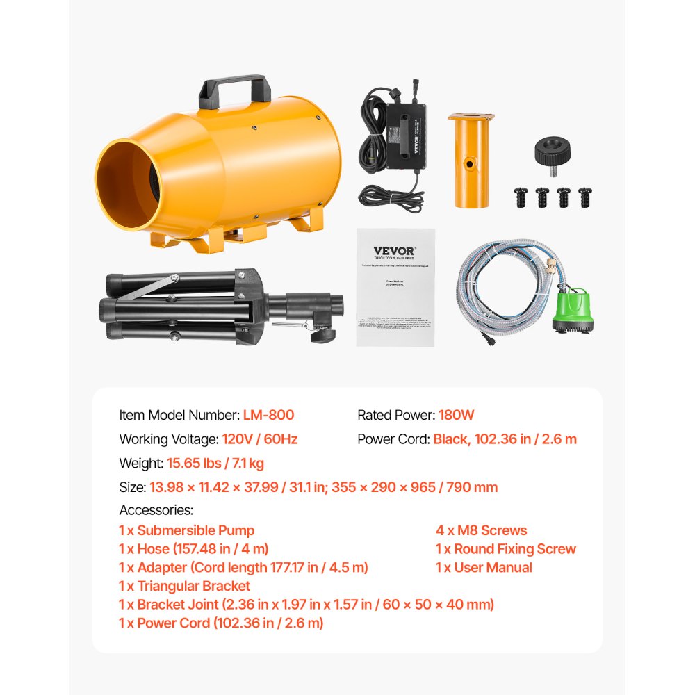VEVOR Foam Machine, Adjustable Angle Control Foam Cannon Party Machine, Bubble Cannon with Fan & Triangular Structure, Dense Foams Maker for Backyard, Celebrations & Party, Continuous Foams Output
