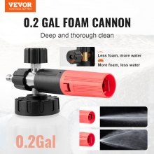 VEVOR Pressure Washer Gun Set, 0.22 Gal Foam Cannon, 4000 PSI Washer Spay Gun with 1/4 Inch Quick Connector & 5 Nozzle Tips, Pressure Washer Handle with M22-14 mm & M22-15mm & 3/8'' Inlet Connecto