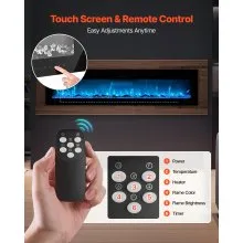 60 inch Electric Fireplace Wall Mounted Recessed with Remote Control 1500W