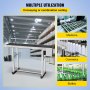 VEVOR PVC Belt Conveyor 59Inch Length, Electric PVC Conveyor 7.8 Width, 110V Adjustable Automatic Speed, Conveyor Machine with Single Guardrails, In Stainless Steel, Industrial Transport Equipment