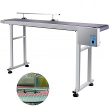 VEVOR 220V PVC Belt Electric Conveyor Machine Single Guardrail 59"x7.8" Electric Laser Printing Code Conveyor Belt