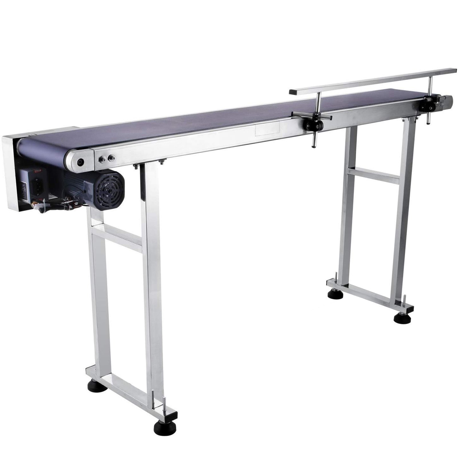 VEVOR 220V PVC Belt Electric Conveyor Machine Single Guardrail 59"x7.8" Electric Laser Printing Code Conveyor Belt