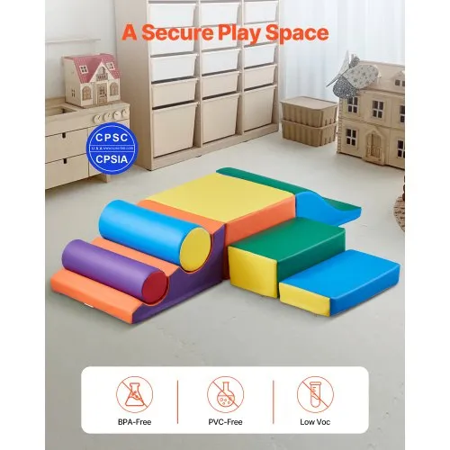 VEVOR - 7 Pièces Blocs D'Escalade En Mousse Pour Tout-Petits 6 Mois à 3 Ans - Jeu Intérieur PU