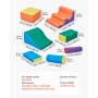 VEVOR Climbing Toys, 7-Piece Set, Foam Climbing Toys for Toddlers 6 Months to 3 Years Old, PU Leather Climbing Blocks, Indoor Climb and Crawl Activity Playset for Crawling & Sliding, Easy to Clean