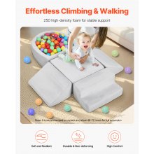 Climbing Toys 5 Piece Foam Climbing Blocks Set with Ball Pit for Toddlers