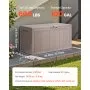 VEVOR Outdoor Storage Box, 100 Gallon Resin Deck Box, Backyard Outside Toy and Towel Storage Cabinet Waterproof, for Patio Furniture Cushions, Garden Tools, Pool Supplies & Package Delivery (Grey)
