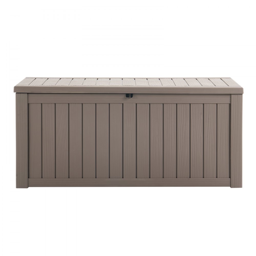 VEVOR Outdoor Storage Box, 120 Gallon Resin Deck Box, Lockable Backyard Toy and Towel Storage Cabinet Waterproof, for Patio Furniture Cushions, Garden Tools, Pool Supplies & Package Delivery (Grey)