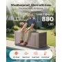 VEVOR Outdoor Storage Box, 120 Gallon Resin Deck Box, Lockable Backyard Toy and Towel Storage Cabinet Waterproof, for Patio Furniture Cushions, Garden Tools, Pool Supplies & Package Delivery (Grey)