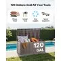 VEVOR Outdoor Storage Box, 120 Gallon Resin Deck Box, Lockable Backyard Toy and Towel Storage Cabinet Waterproof, for Patio Furniture Cushions, Garden Tools, Pool Supplies & Package Delivery (Grey)