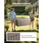 VEVOR Outdoor Storage Box, 120 Gallon Resin Deck Box, Lockable Backyard Toy and Towel Storage Cabinet Waterproof, for Patio Furniture Cushions, Garden Tools, Pool Supplies & Package Delivery (Grey)