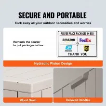 Outdoor Storage Box Resin Deck Box 31 Gallon Patio Waterproof Organizer