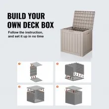 Outdoor Storage Box Resin Deck Box 31 Gallon Patio Waterproof Organizer