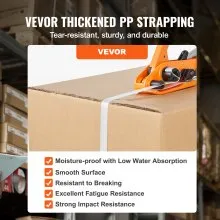 VEVOR Banding Strapping Kit with Strapping Tensioner Tool, Banding Sealer Tool, 3280 ft Length PP Band, 1000 Metal Seals, Pallet Packaging Strapping Banding Kit Banding Packaging Strapping for Packing