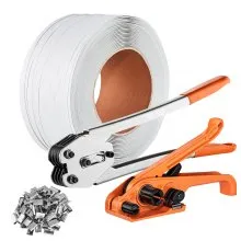 VEVOR PP Banding Strapping Kit with Strapping Tensioner Tool, Banding Sealer Tool, 328 ft Length, 100 Metal Seals, Pallet Packaging Strapping Banding Kit, Banding Packaging Strapping for Packing