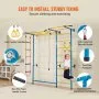 VEVOR Indoor Jungle Gym for Toddlers, 7-in-1 Climbing Playset with Carbon Steel Swedish Ladder, Wall Ladder, Pull-Up Bar, Rope Ladder, and Gymnastic Rings, Supports 220 lbs, Multicolor