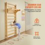 VEVOR Swedish Ladder Wall Gym 10-Level Wooden Indoor Playground Climbing Toys