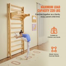 Swedish Ladder Wall Gym 10-Level Wooden Indoor Playground Climbing Toys