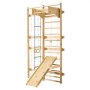 VEVOR Swedish Ladder Wall Gym, 8-in-1 12-Level Solid Wood Gymnastic Stall Bars for Kids Adults, 220LBS Indoor Jungle Gym Playset with Climbing Board, Gym Rings, Pull-Up Bar, Wall Ladder, Slide, Swing