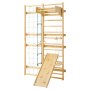 VEVOR Swedish Ladder Wall Gym, 8-in-1 12-Level Solid Wood Gymnastic Stall Bars for Kids Adults, 220LBS Indoor Jungle Gym Playset with Climbing Board, Gym Rings, Pull-Up Bar, Wall Ladder, Slide, Swing