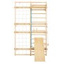 VEVOR Swedish Ladder Wall Gym, 8-in-1 12-Level Solid Wood Gymnastic Stall Bars for Kids Adults, 220LBS Indoor Jungle Gym Playset with Climbing Board, Gym Rings, Pull-Up Bar, Wall Ladder, Slide, Swing