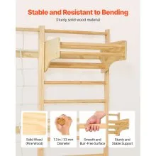 VEVOR Swedish Ladder Wall Gym 8-in-1 15-Level Solid Wood Gymnastic Stall Bars
