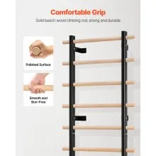 VEVOR Swedish Ladder Wall Gym 9-Level 330LBS Swedish Ladder Suspension Trainer