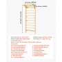VEVOR Swedish Ladder Wall Gym, 2-in-1 10-Level Indoor Jungle Gym, 220LBS Loading Solid Wood Gymnastic Stall Bars for Kids & Adults, Indoor Playground Climbing Playset with Pull-Up Bar, Wall Ladder