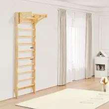 VEVOR Swedish Ladder Wall Gym 2-in-1 10-Level 220 LBS Loading Indoor Jungle Gym