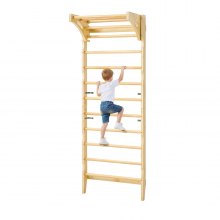 VEVOR Swedish Ladder Wall Gym 2-in-1 10-Level 220 LBS Loading Indoor Jungle Gym