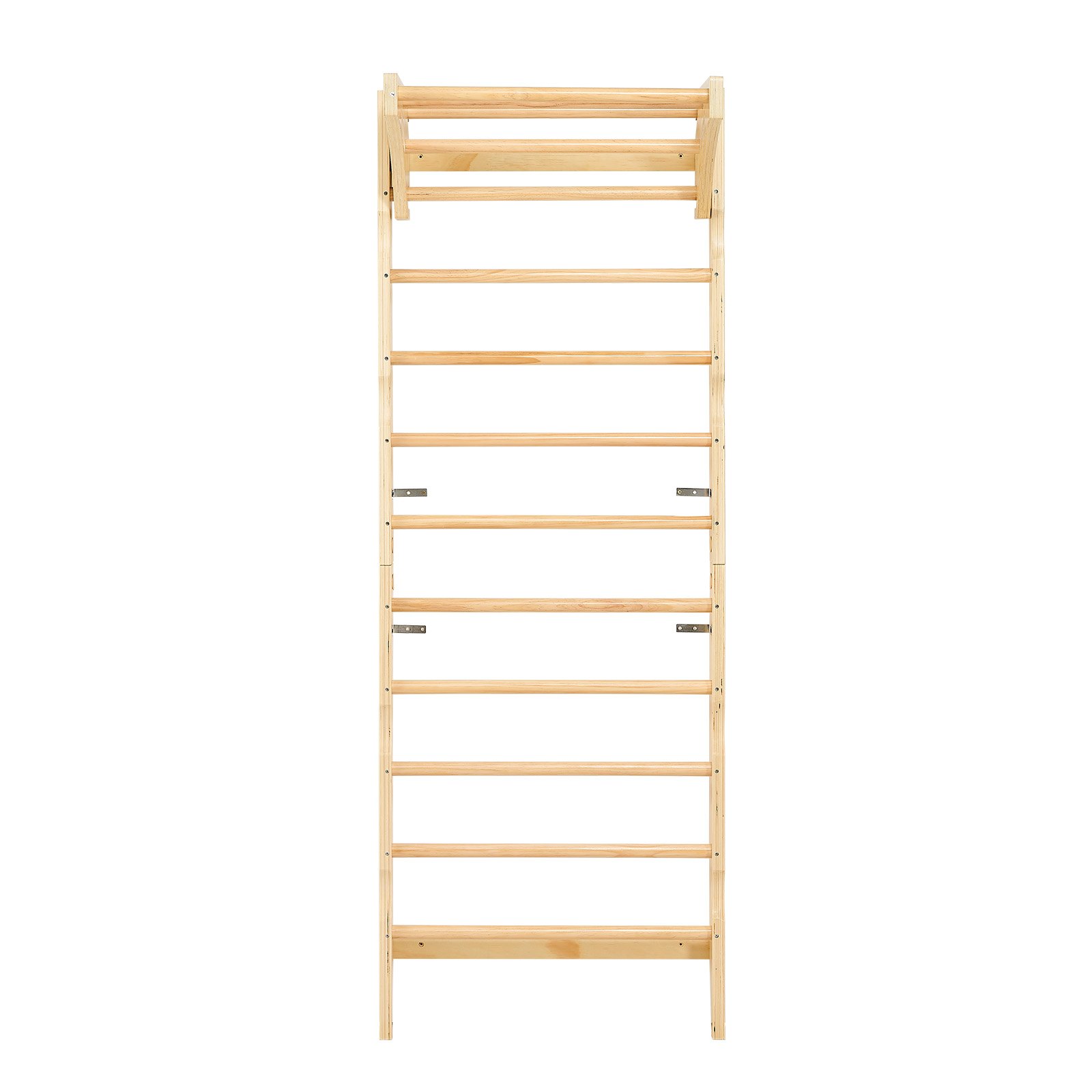 VEVOR Swedish Ladder Wall Gym, 2-in-1 10-Level Indoor Jungle Gym, 220LBS Loading Solid Wood Gymnastic Stall Bars for Kids & Adults, Indoor Playground Climbing Playset with Pull-Up Bar, Wall Ladder