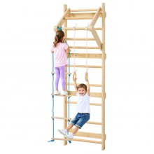 VEVOR Swedish Ladder Wall Gym 4-in-1 8-Level 220LBS Loading Indoor Jungle Gym