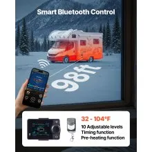 VEVOR Diesel Heater, 8KW, DC 12V, All in One Portable Diesel Air Heater with Bluetooth APP Control, Remote Control and LCD Screen, 1.2 Gal Fuel Tank for Vehicles, Vans, RVs, Campers, and Garages
