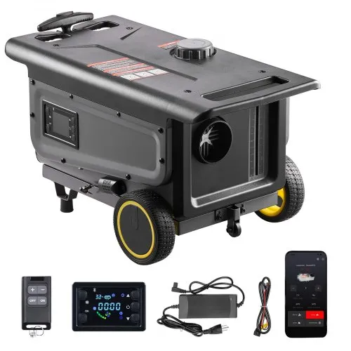 VEVOR Diesel Heater, 8KW, DC 12V/24V, All in One Portable Diesel Air Heater with Bluetooth APP Control, Remote Control and LCD Screen, Trolley Design, 1.3 Gal Fuel Tank for Trucks, Vans, RVs, Campers