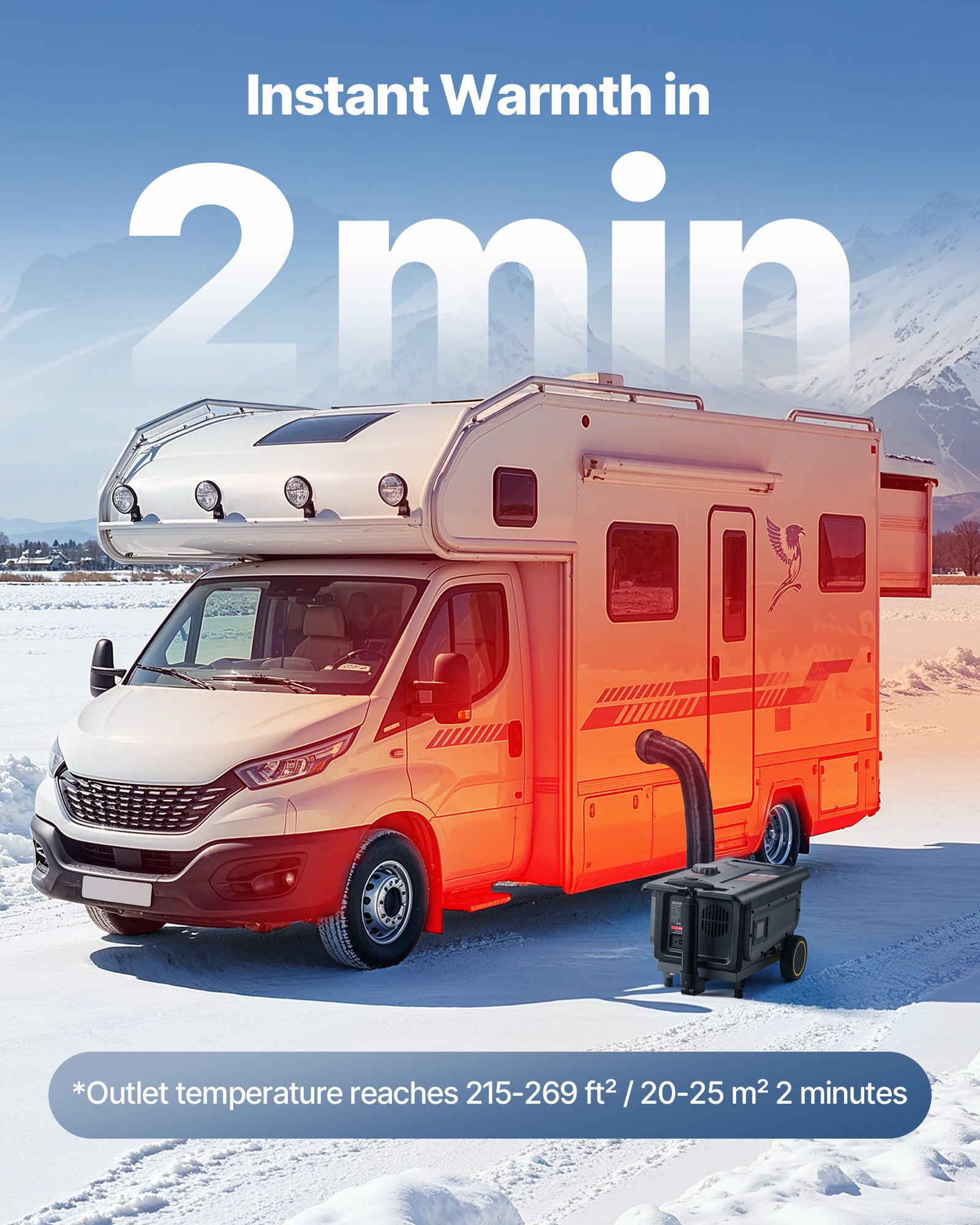 VEVOR Diesel Heater, 5-8KW, DC 12V/24V, All in One Portable Diesel Air Heater with Bluetooth APP Control, Remote Control and LCD Screen, Trolley Design, 5 L Fuel Tank for Trucks, Vans, RVs, Campers
