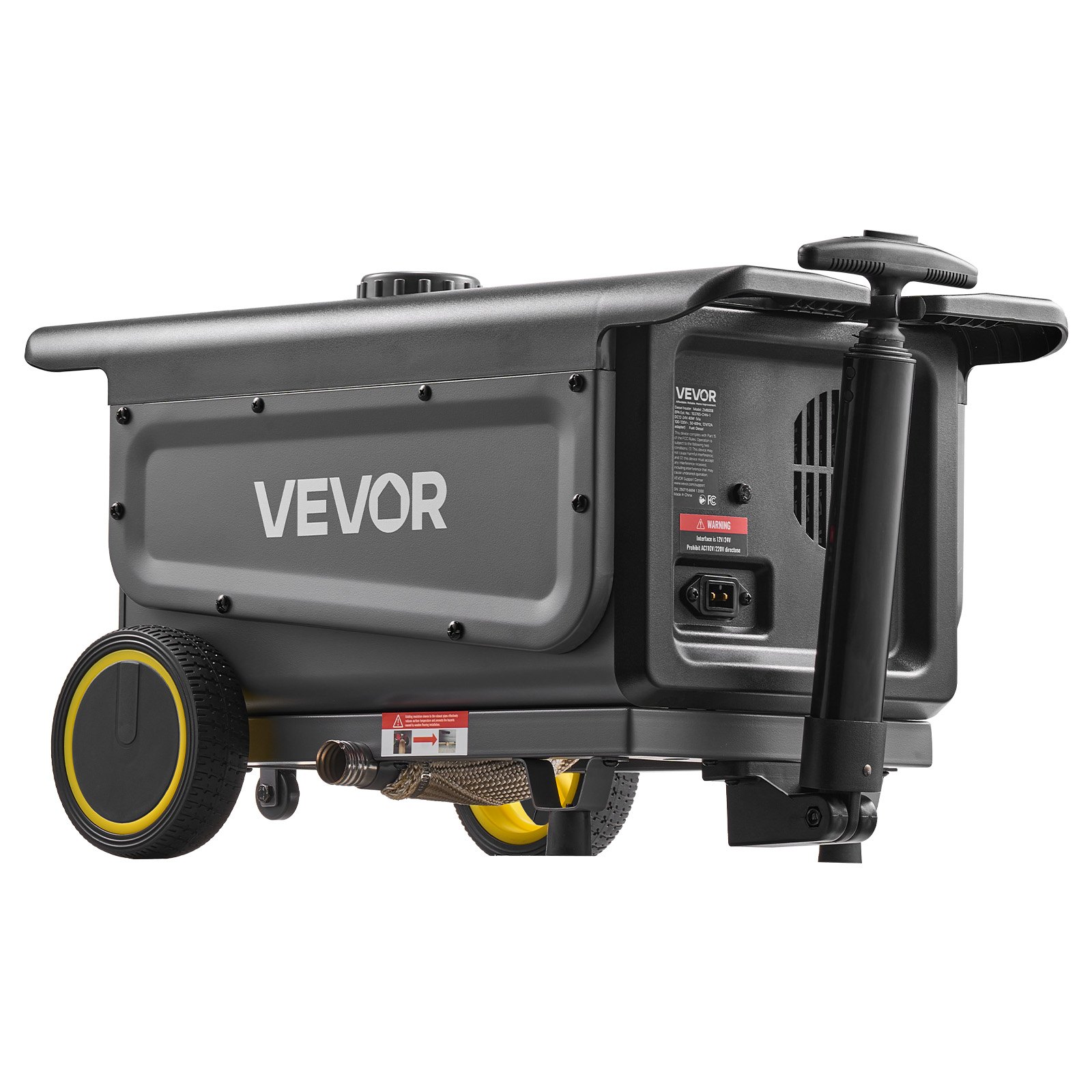 VEVOR Diesel Heater, 5-8KW, DC 12V/24V, All in One Portable Diesel Air Heater with Bluetooth APP Control, Remote Control and LCD Screen, Trolley Design, 5 L Fuel Tank for Trucks, Vans, RVs, Campers