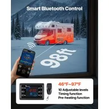 VEVOR Diesel Heater, 8KW, DC 12V/24V, All in One Portable Diesel Air Heater with Bluetooth APP Control, Remote Control and LCD Screen, 1.3 Gal Fuel Tank for Trucks, Vans, RVs, Campers, and Garages