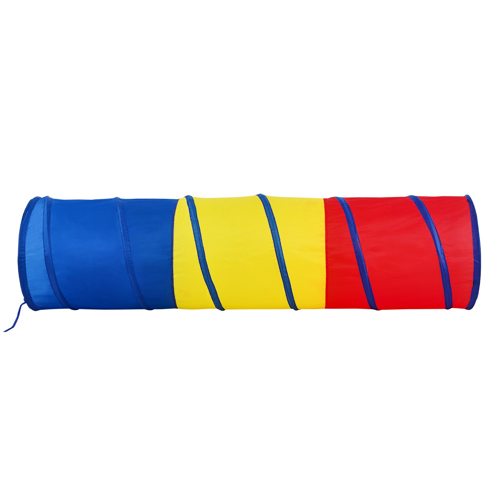 colorful VEVOR kids play tunnel with blue, yellow, and red sections for children’s fun and active play.